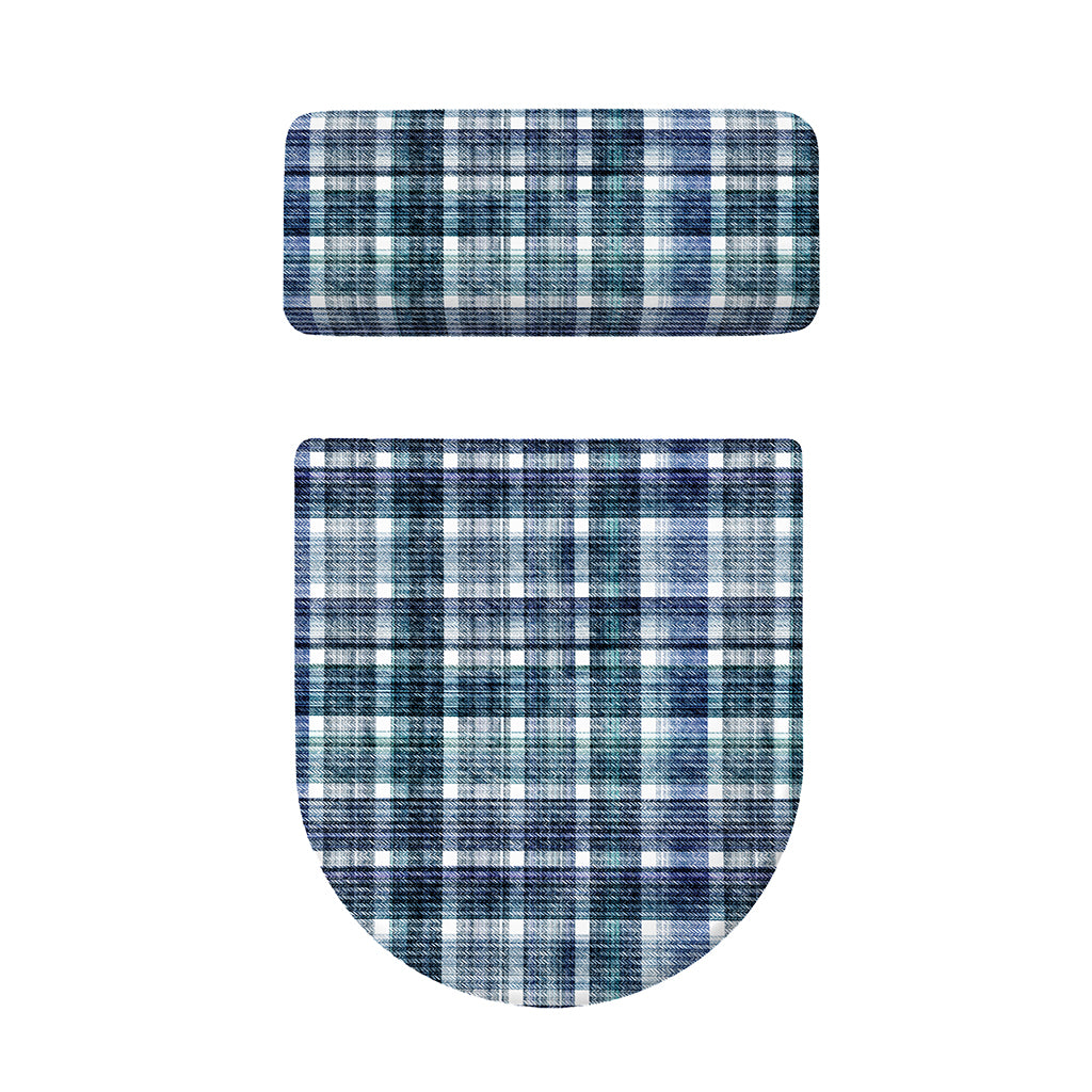 Plaid Denim Jeans Pattern Print Toilet Lid And Tank Cover Set