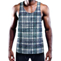 Plaid Denim Jeans Pattern Print Men's Workout Tank Top