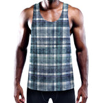 Plaid Denim Jeans Pattern Print Training Tank Top