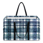 Plaid Denim Jeans Pattern Print Utility Tote Bag