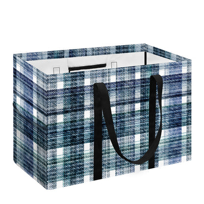 Plaid Denim Jeans Pattern Print Utility Tote Bag