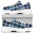 Plaid Denim Jeans Pattern Print White Chunky Shoes