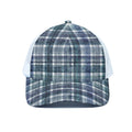 Plaid Denim Jeans Pattern Print White Mesh Trucker Hat