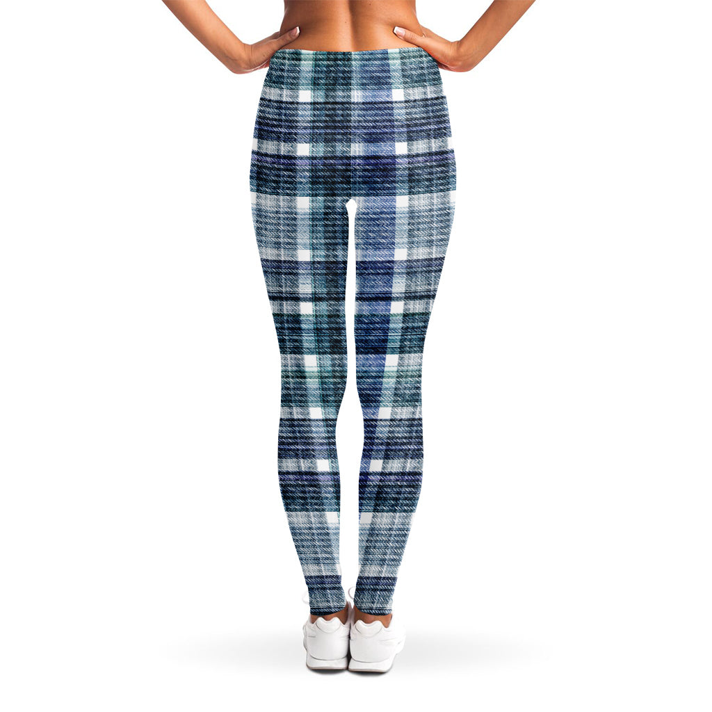 Plaid Denim Jeans Pattern Print Women's Leggings