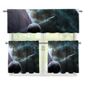 Planet And Space Print 3 Piece Kitchen Curtains
