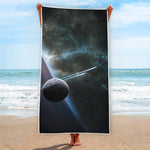 Planet And Space Print Beach Towel