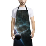 Planet And Space Print Bib Apron With Pocket