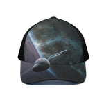 Planet And Space Print Black Mesh Trucker Cap