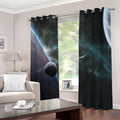 Planet And Space Print Dimout Grommet Curtains