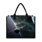 Planet And Space Print Canvas Tote Bag