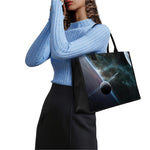 Planet And Space Print Canvas Tote Bag
