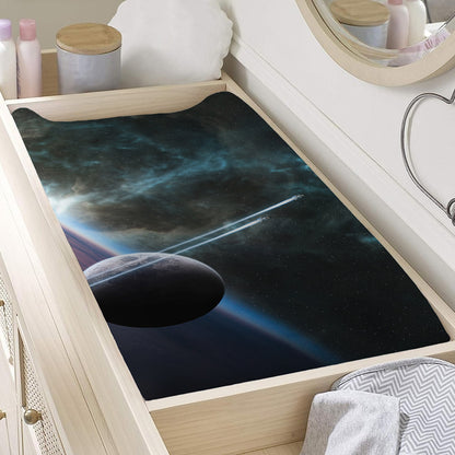 Planet And Space Print Changing Pad Cover
