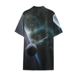 Planet And Space Print Cotton Hawaiian Shirt