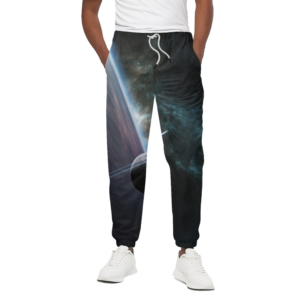 Planet And Space Print Cotton Pants