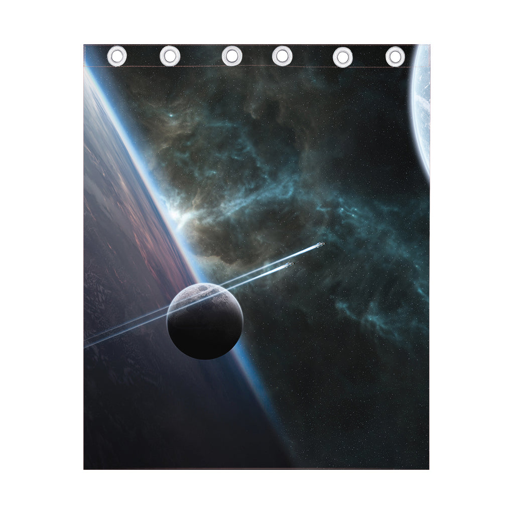 Planet And Space Print Curtain
