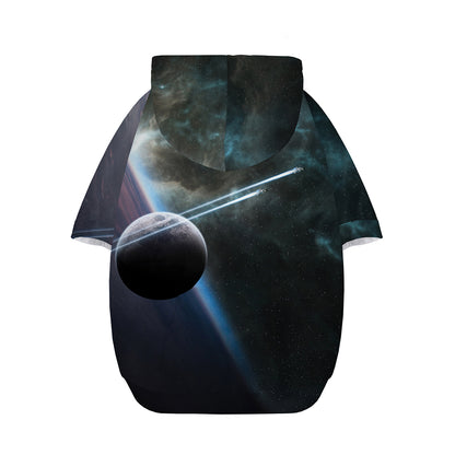 Planet And Space Print Dog Zip Up Hoodie