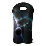 Planet And Space Print Double Neoprene Wine Tote
