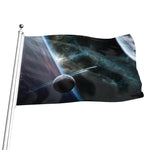Planet And Space Print Flag