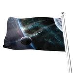 Planet And Space Print Flag