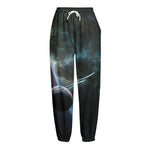 Planet And Space Print Fleece Lined Knit Pants