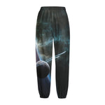 Planet And Space Print Fleece Lined Knit Pants