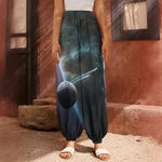 Planet And Space Print Harem Pants