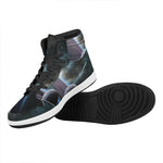 Planet And Space Print High Top Leather Sneakers