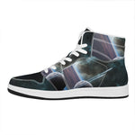Planet And Space Print High Top Leather Sneakers