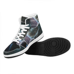Planet And Space Print High Top Leather Sneakers