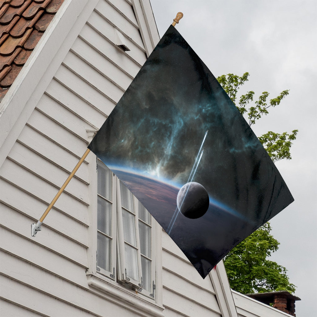 Planet And Space Print House Flag