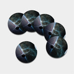 Planet And Space Print Leather Coaster Set