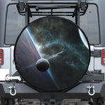 Planet And Space Print Leather Spare Tire Cover