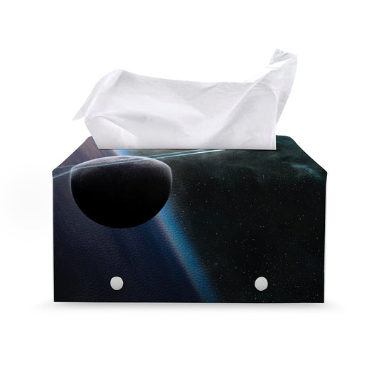 Planet And Space Print Leather Tissue Box Cover
