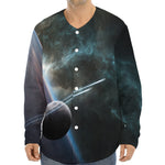 Planet And Space Print Long Sleeve Baseball Jersey