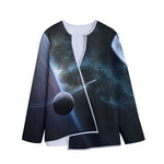 Planet And Space Print Long Sleeve Short Coat