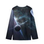 Planet And Space Print Long Sleeve Short Coat