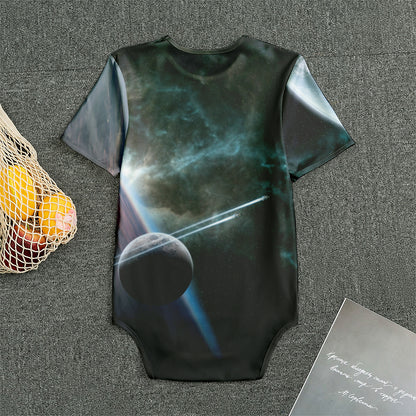 Planet And Space Print Men's Bodysuit