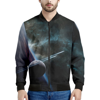 Planet And Space Print Men's Bomber Jacket