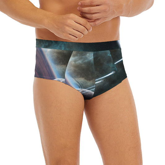 Planet And Space Print Men's Briefs