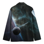 Planet And Space Print Men's Cotton Blazer