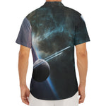 Planet And Space Print Men's Deep V-Neck Shirt