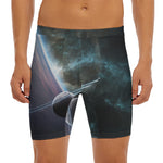 Planet And Space Print Men's Long Boxer Briefs