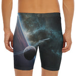 Planet And Space Print Men's Long Boxer Briefs