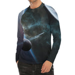 Planet And Space Print Men's Long Sleeve Rash Guard