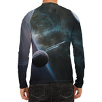 Planet And Space Print Men's Long Sleeve Rash Guard