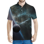Planet And Space Print Men's Polo Shirt