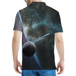 Planet And Space Print Men's Polo Shirt