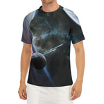 Planet And Space Print Men's Short Sleeve Rash Guard