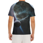 Planet And Space Print Men's Short Sleeve Rash Guard