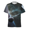 Planet And Space Print Men's Athletic T-Shirt